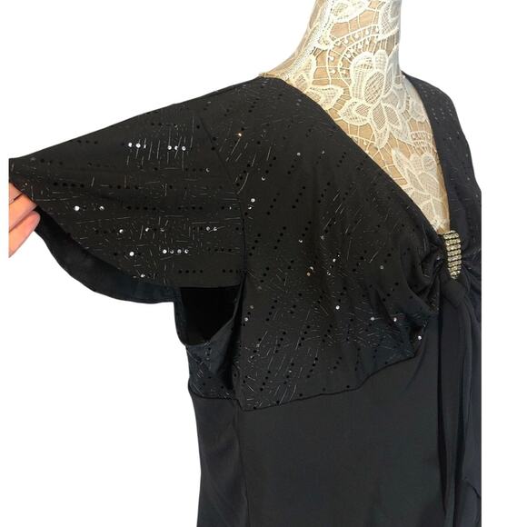 Dressbarn plus collection formal 2 piece outfit black short sleeves size 24 - Picture 6 of 13